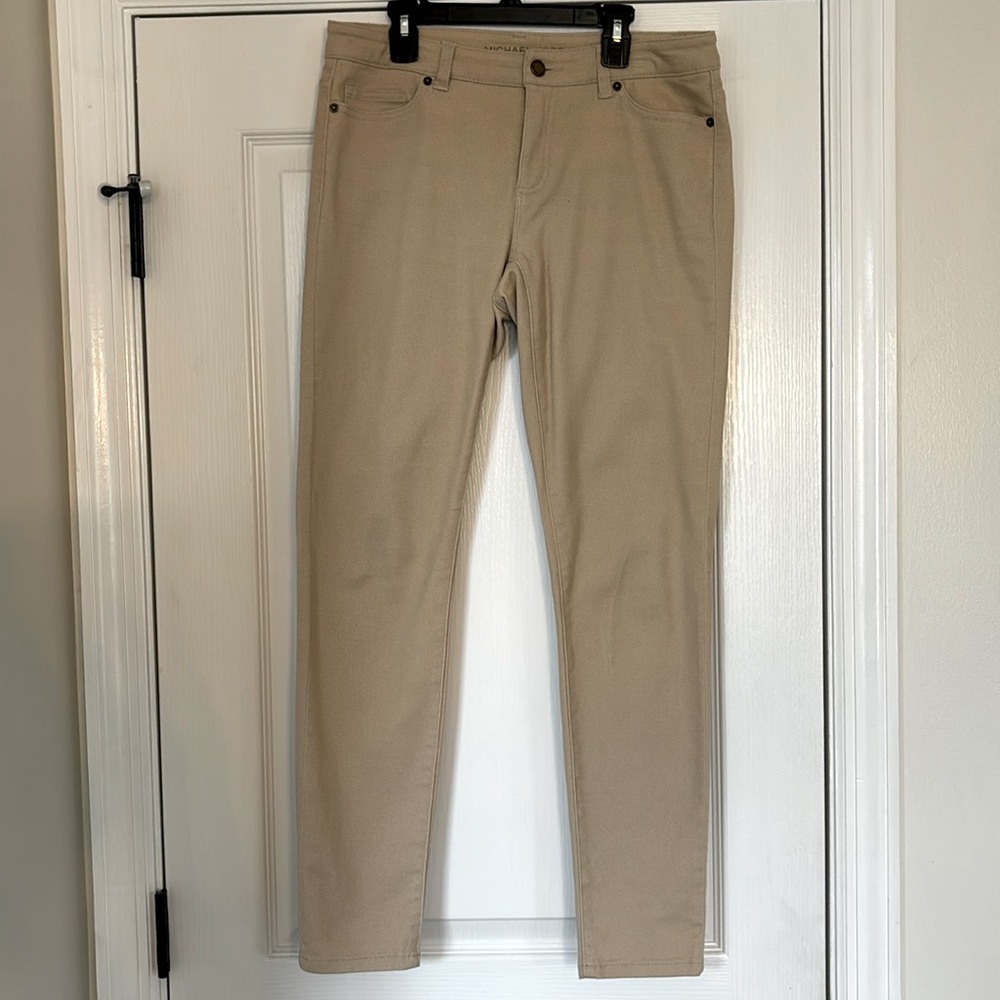 Michael Kors skinny mid rise, khaki denim pants, size 4